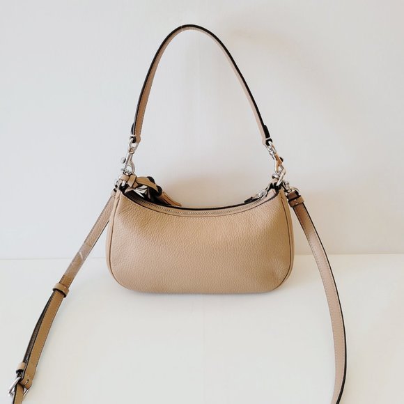 Coach CM084 Heritage Leather Teri Shoulder Bag Handbag Crossbody Taupe - Picture 5 of 7